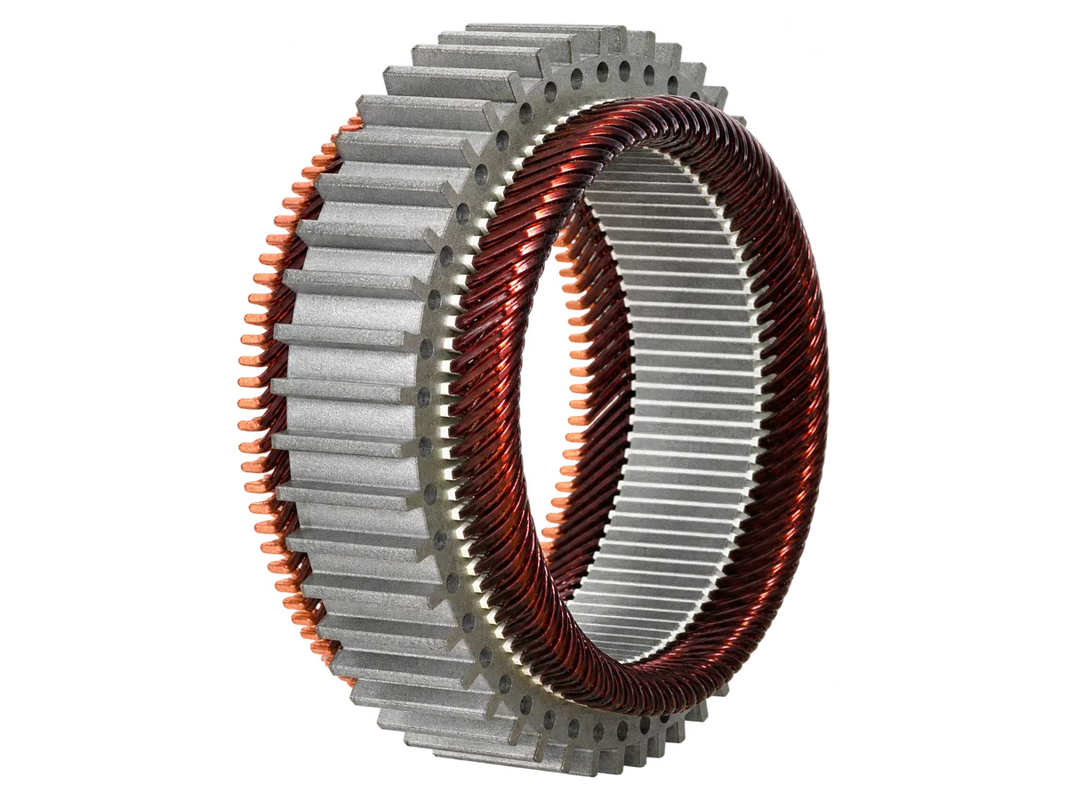 ALMOTT hairpin stator ring with cooling fins